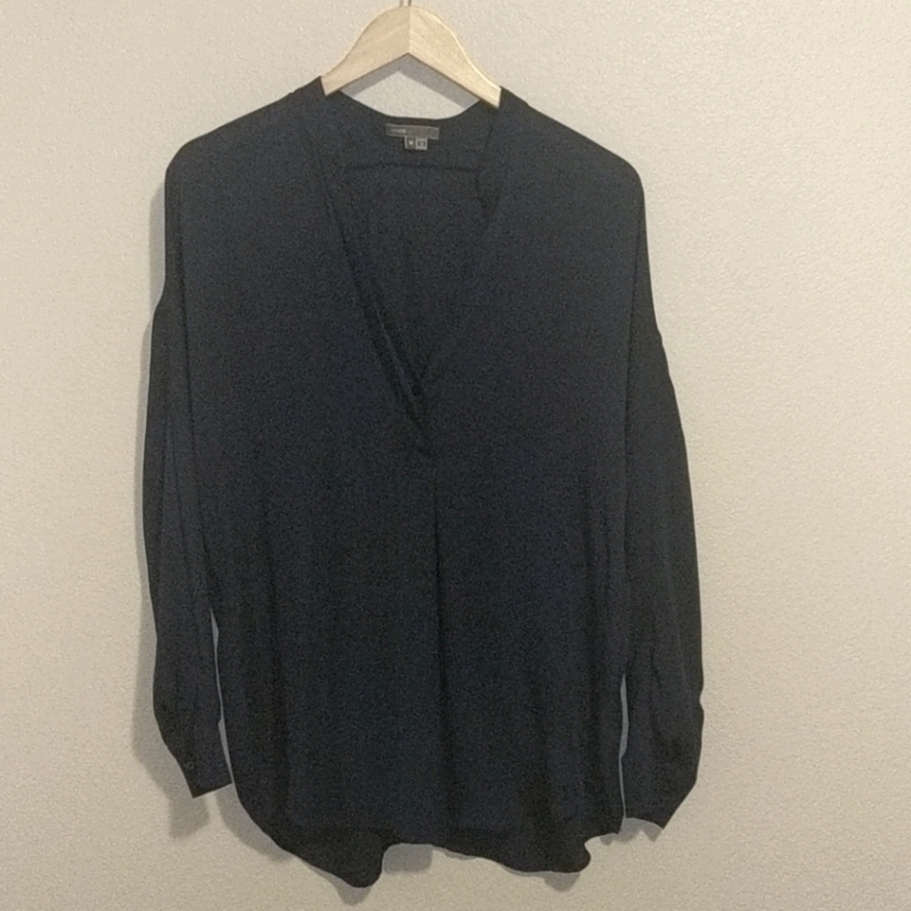 Vince Navy silk tunic